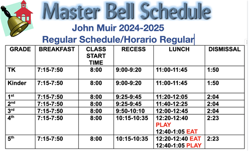 Master Bell Schedule
